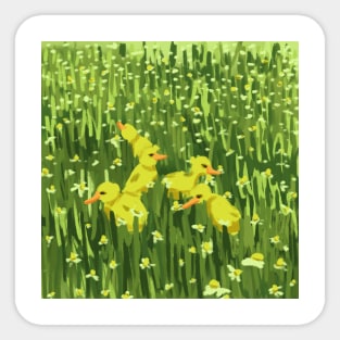 chicks in the flowers Sticker